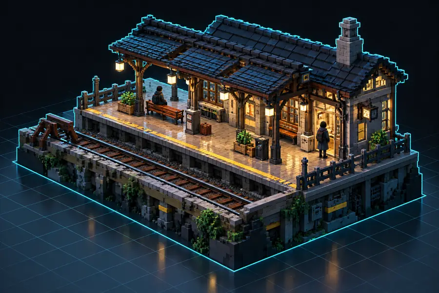 Block-built Minecraft structure result
